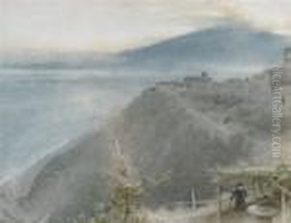 Taormina Oil Painting by Albert Goodwin