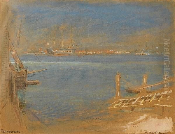 Portsmouth Oil Painting by Albert Goodwin