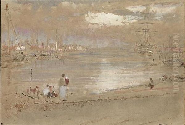 Portsmouth Oil Painting by Albert Goodwin