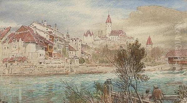 Thun Oil Painting by Albert Goodwin