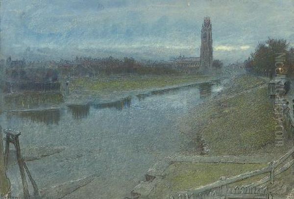 Boston Oil Painting by Albert Goodwin