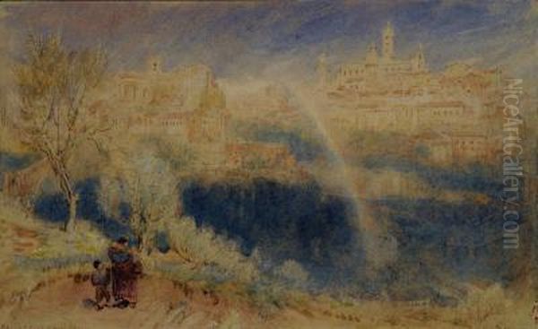 Sienna Oil Painting by Albert Goodwin