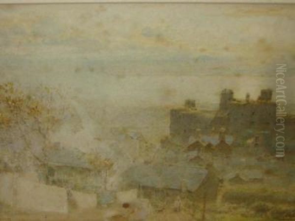 Harlech Oil Painting by Albert Goodwin