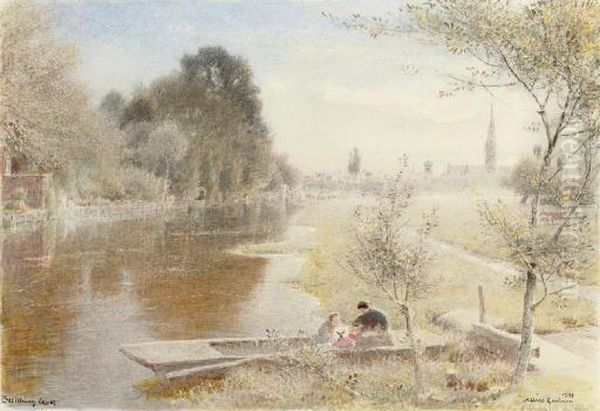 Salisbury Canal Oil Painting by Albert Goodwin