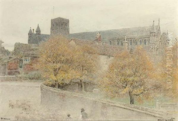 St Albans, Hertfordshire Oil Painting by Albert Goodwin