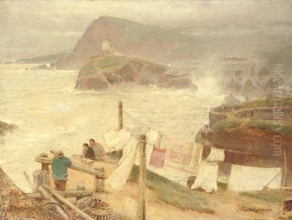 Ilfracombe From Compass Hill Oil Painting by Albert Goodwin