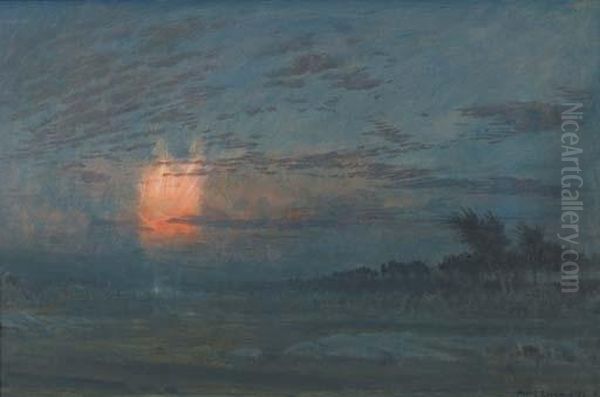 A Night In The Camp Of Israel Oil Painting by Albert Goodwin