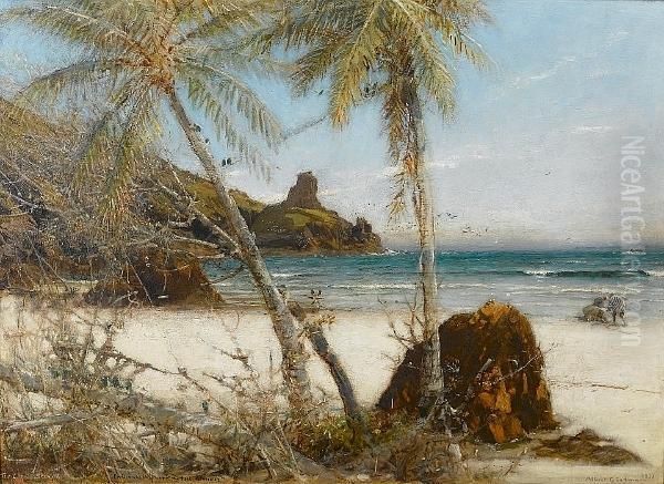 The Coral Strand Oil Painting by Albert Goodwin