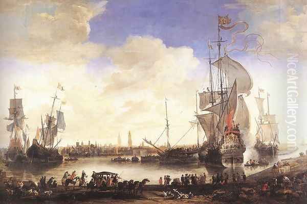 The Handelskom at Bruges 1665 Oil Painting by Hendrik van Minderhout