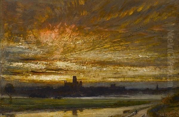 Durham Oil Painting by Albert Goodwin