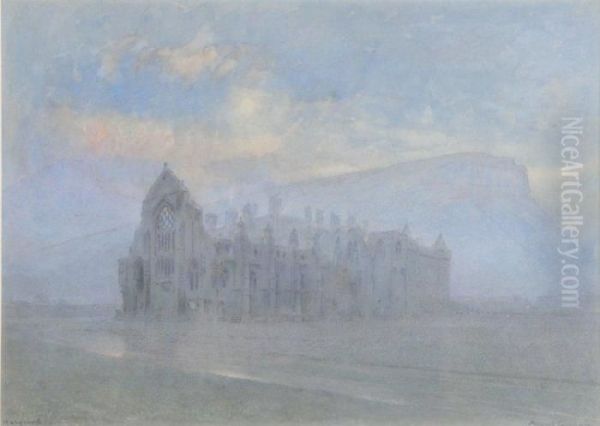 Holyrood Oil Painting by Albert Goodwin