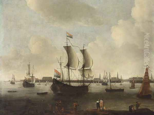 Extensive View of a City 1650-55 Oil Painting by Hendrik van Minderhout