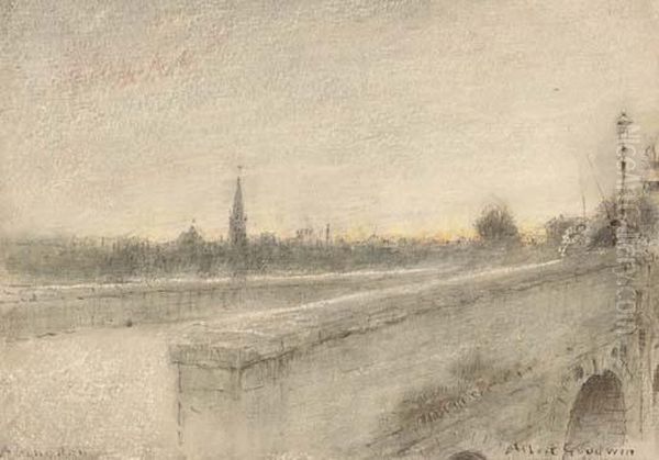 Abingdon Oil Painting by Albert Goodwin