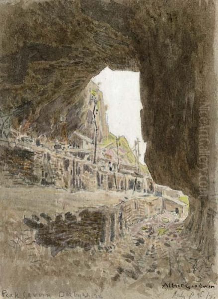 Peak Cavern, Castleton, Derbyshire Oil Painting by Albert Goodwin