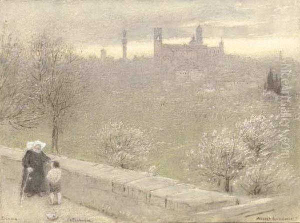 Siena, Italy: Catichism Oil Painting by Albert Goodwin