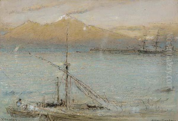 Vesuvius, Naples, Italy Oil Painting by Albert Goodwin