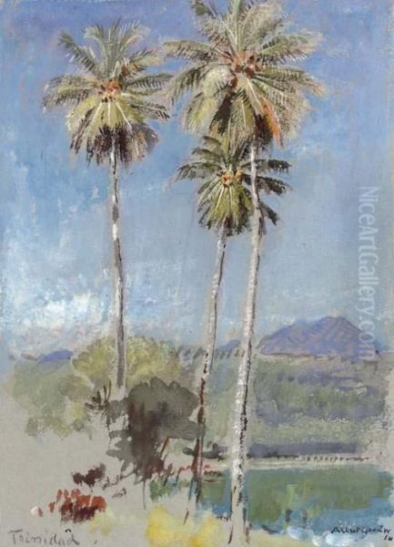 Palm Trees, Trinidad Oil Painting by Albert Goodwin