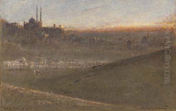 The Citadel, Cairo Oil Painting by Albert Goodwin