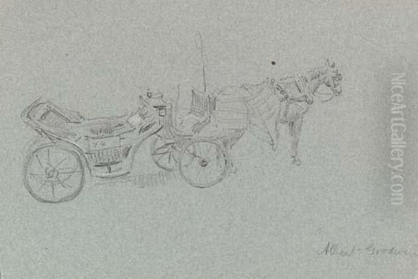 Study Of A Horse-drawn Carriage Oil Painting by Albert Goodwin