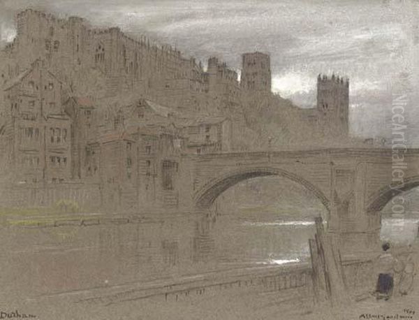 Durham Cathedral Oil Painting by Albert Goodwin