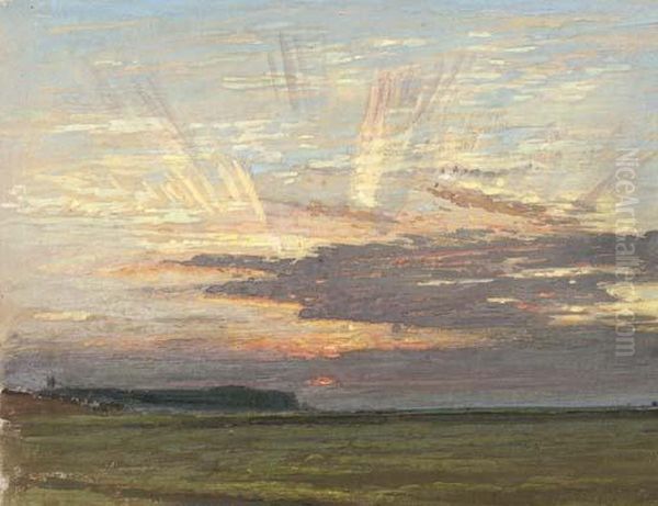 Cley Marshes, Norfolk Oil Painting by Albert Goodwin