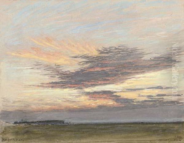 Norfolk Flats Oil Painting by Albert Goodwin