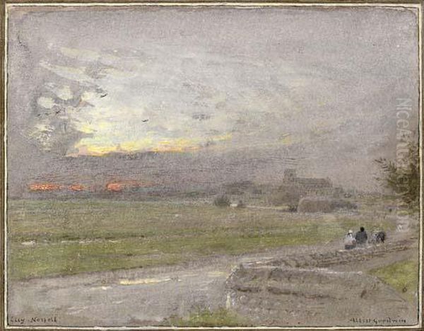 Cley, Norfolk Oil Painting by Albert Goodwin