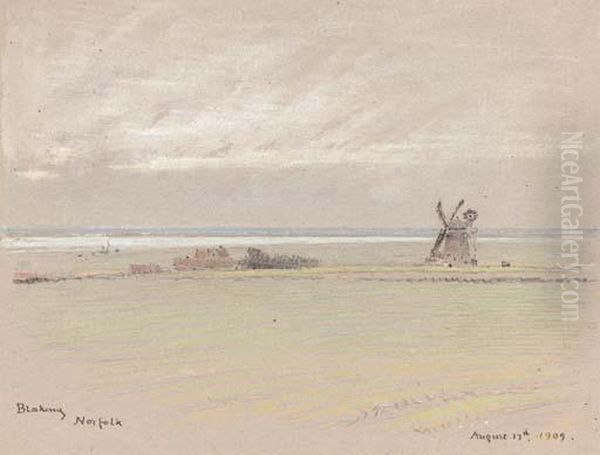 Blakeney, Norfolk Oil Painting by Albert Goodwin