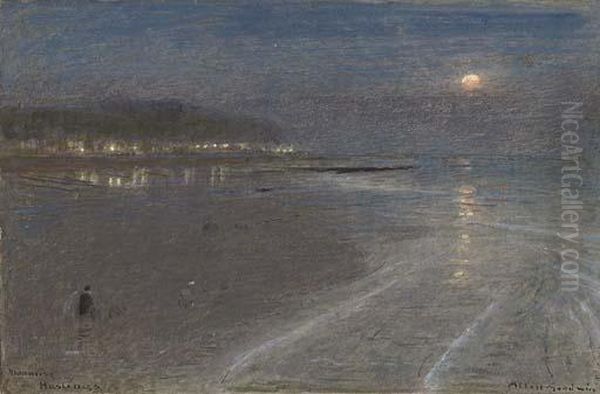 Moonrise, Hastings Oil Painting by Albert Goodwin