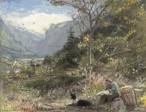 Lauterbrunnen Oil Painting by Albert Goodwin