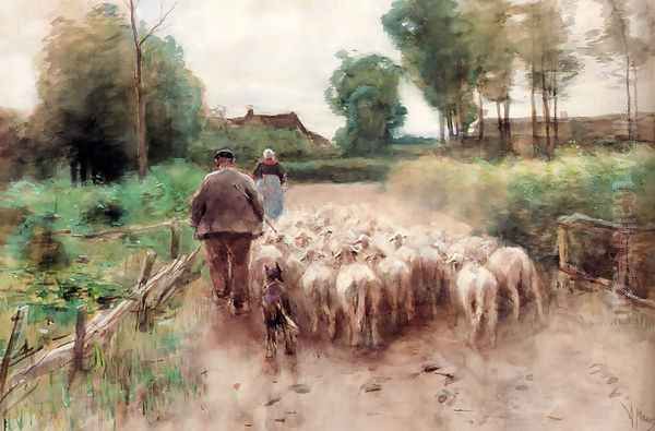 Bringing Home The Flock Oil Painting by Anton Mauve