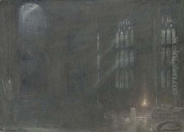 The Knight's Vigil Oil Painting by Albert Goodwin