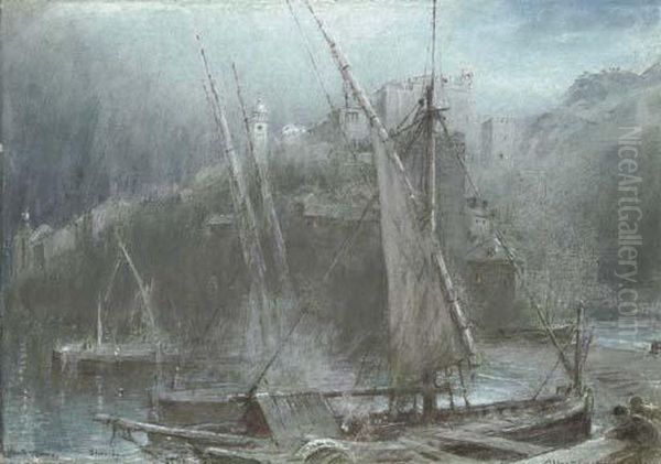 Porto Venere, Spezzia Oil Painting by Albert Goodwin