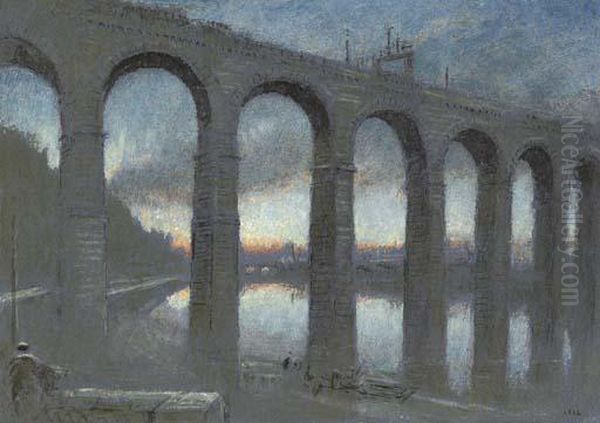 Berwick On Tweed, The Rail Oil Painting by Albert Goodwin