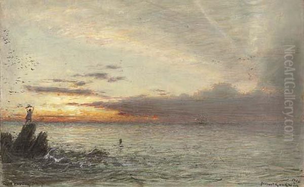 The Rescuing Ship Oil Painting by Albert Goodwin