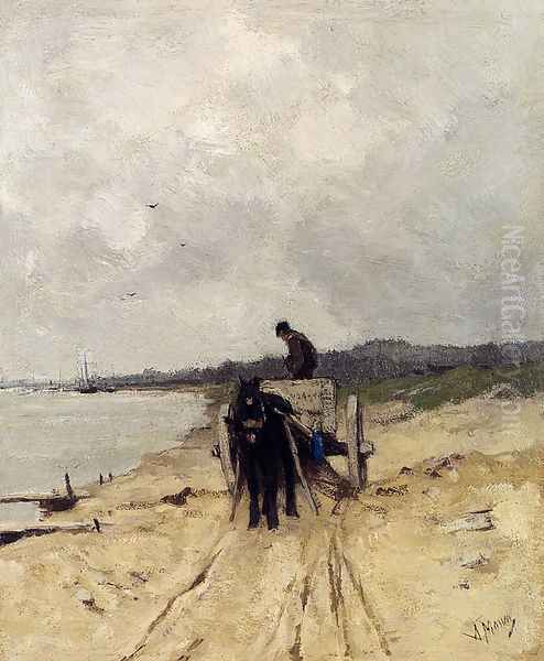 The Sand-Cart Oil Painting by Anton Mauve