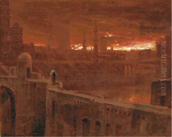 Christian Leaving The City Of Destruction Oil Painting by Albert Goodwin