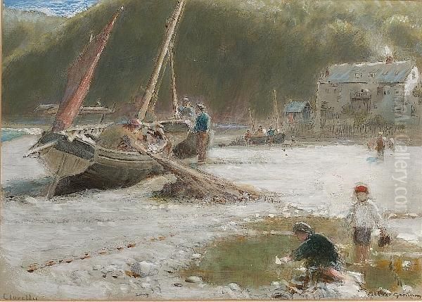 Clovelly Oil Painting by Albert Goodwin