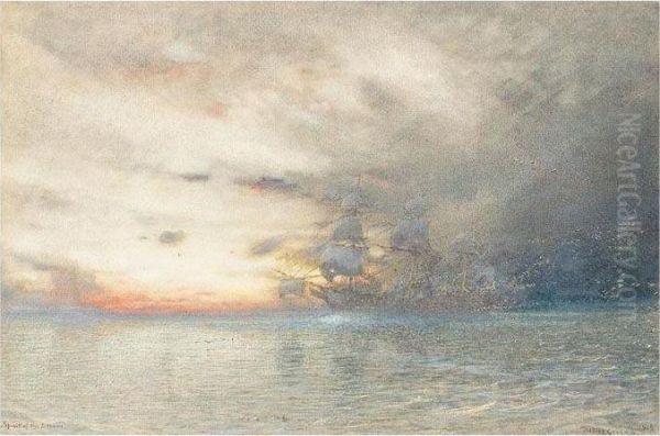 Spirit Of The Storm Oil Painting by Albert Goodwin