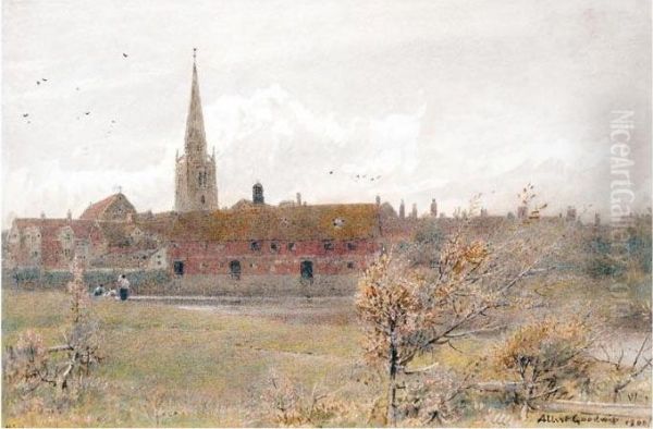 Abingdon Oil Painting by Albert Goodwin