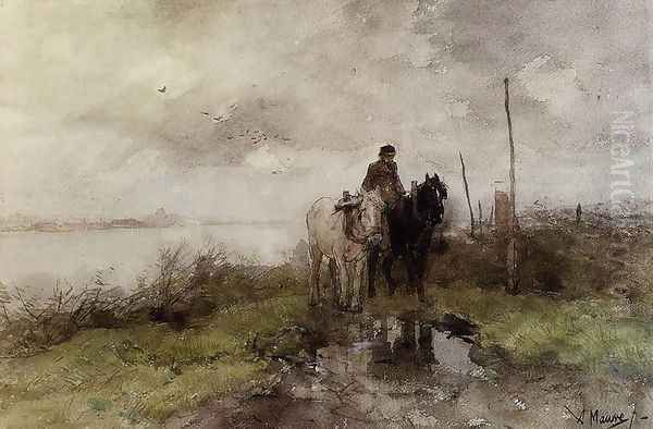 The Country Road Oil Painting by Anton Mauve