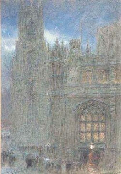 A Wet Night, York Oil Painting by Albert Goodwin