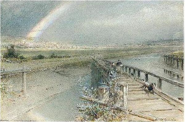 Arundel From Ford Railway Bridge Oil Painting by Albert Goodwin