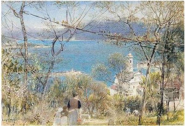 Lake Maggiore Oil Painting by Albert Goodwin