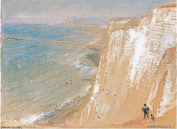 Dover Cliffs Oil Painting by Albert Goodwin