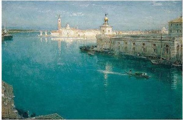 And The Dogana, Venice Oil Painting by Albert Goodwin