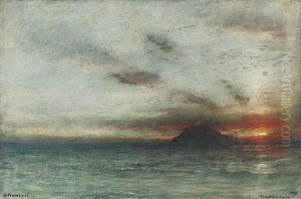 Stromboli, Aeolian Islands, Sicily Oil Painting by Albert Goodwin