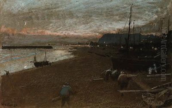 Hastings, East Sussex Oil Painting by Albert Goodwin