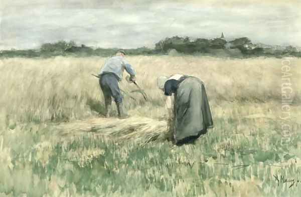 The Harvest Oil Painting by Anton Mauve