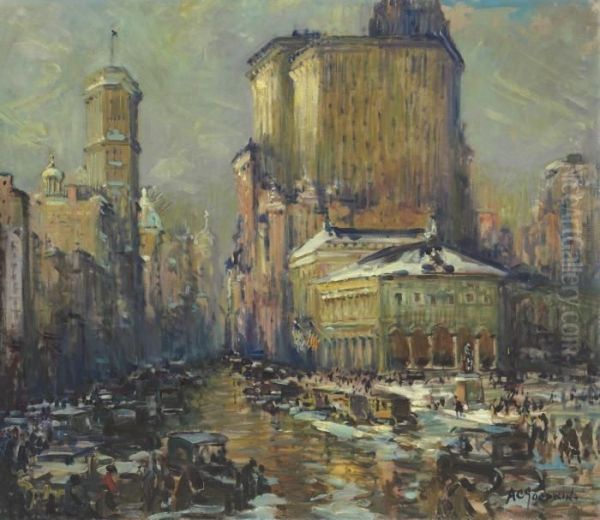 Herald Square, New York Oil Painting by Arthur C. Goodwin